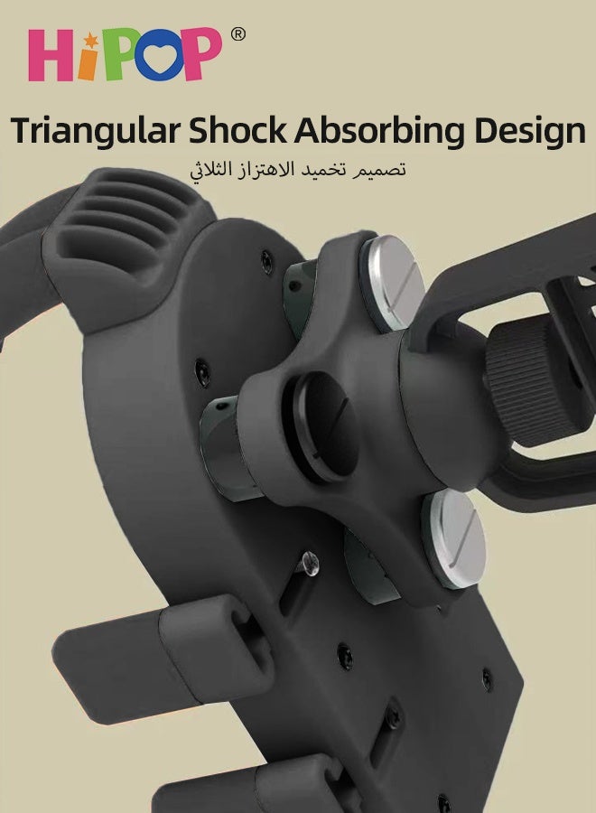HIPOP Bike Phone Holder, Bike Handlebar Phone Mount with Shock Absorption, Adjustable Motorcycle Phone Holder, 360° Rotation, Anti-Off, Anti-Shake  - Image 2