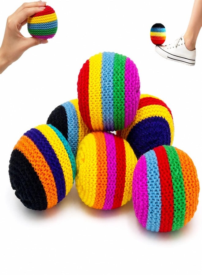 WesGen 6PCS Multicolored Geometric Knitted Footbags, 2026 Mixed Color Upgraded Version, Exclusively for Adult Beginner Juggling Balls,Knitted Skin Friendly and Ready to Use - Image 1