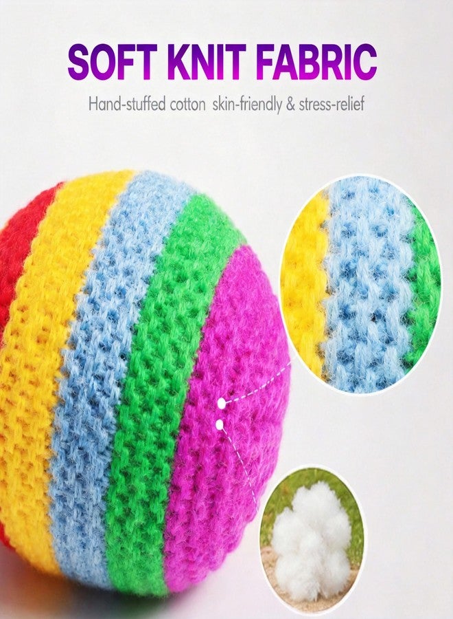 WesGen 6PCS Multicolored Geometric Knitted Footbags, 2026 Mixed Color Upgraded Version, Exclusively for Adult Beginner Juggling Balls,Knitted Skin Friendly and Ready to Use - Image 2