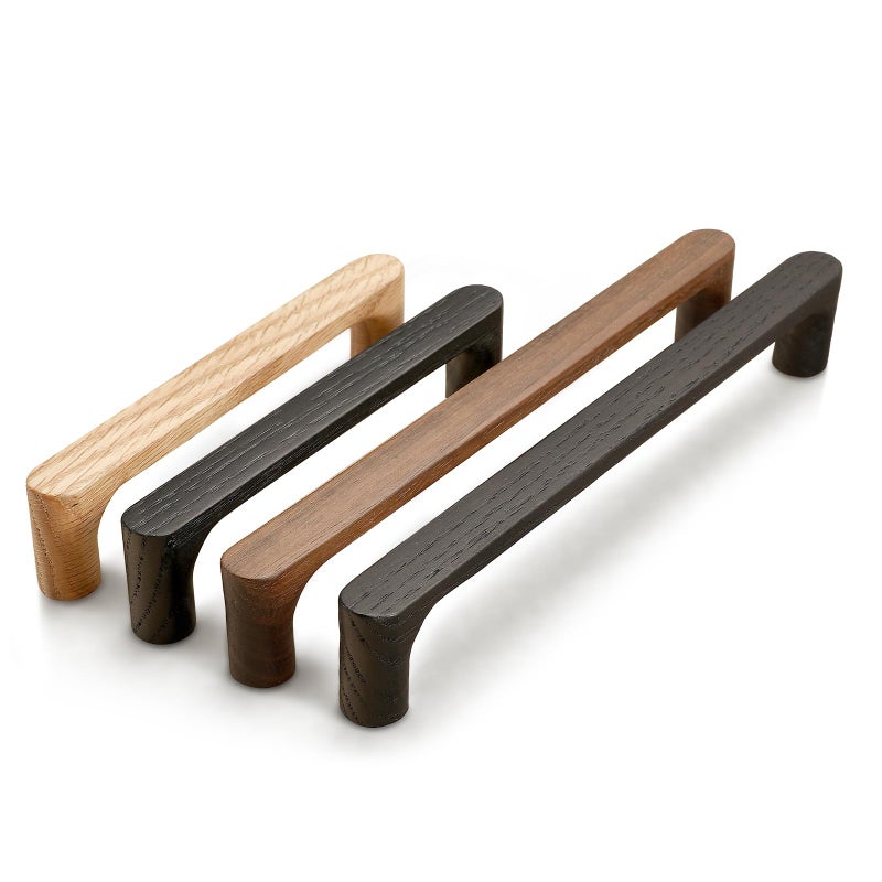 Evionlin Walnut Round 5 in 4 pcs Wooden Drawer Pulls Handle pulls for cabinets Kitchen Cabinet Drawer pulls Cabinet Door Pull - Image 3