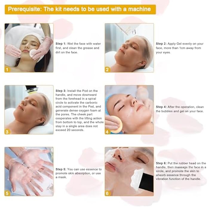 Elitzia CO₂ Facial Kit - 6 Sets/Box for CO₂ Oxygen Facial Machine, Complexion Luminating & Radiance Boost ETDGEL6 (Luminating Formula) - Image 5