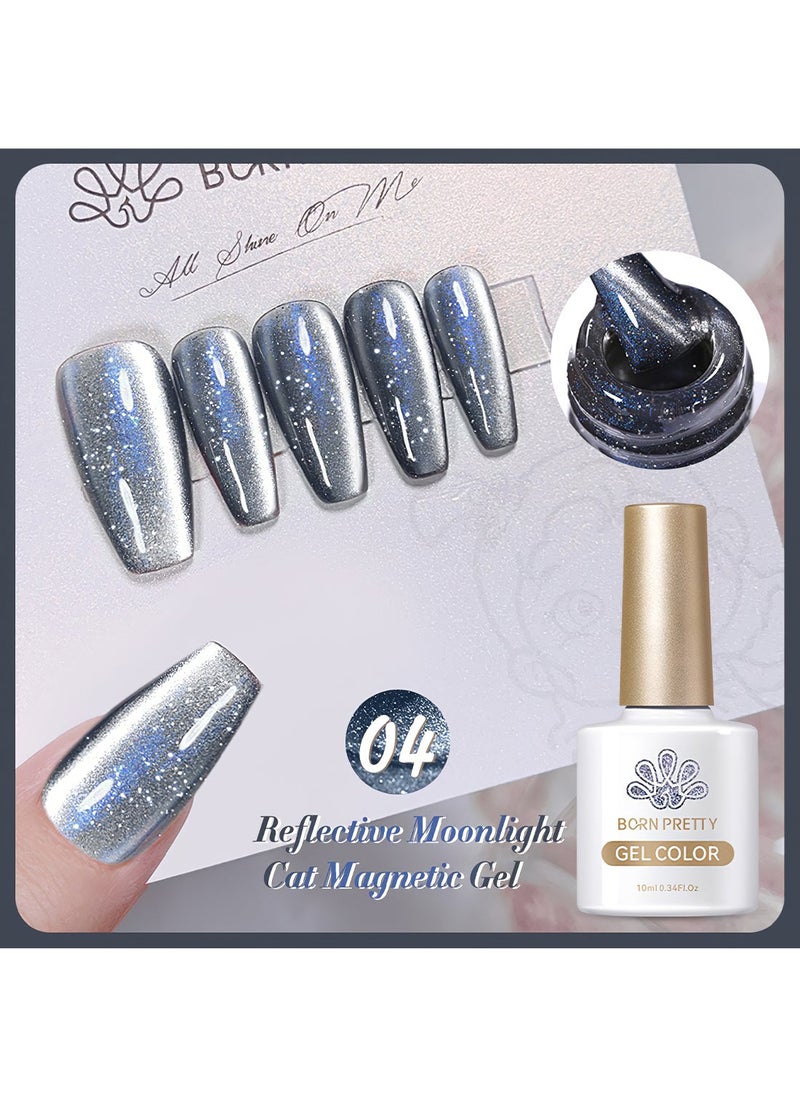 Born Pretty - Gel Color, Glitter Shiny Sparkle Magic Holographic Cat Eye Gel Nail Polish, Cat Magnetic Gel Soak Off UV&LED Cured for Salon and Home DIY, Gift for Women 10ml - Image 1