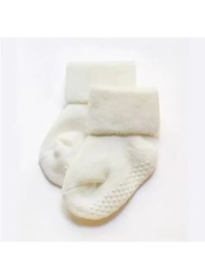 Lion Llama  Lion Llama Baby Socks Set of 3 Pairs for Boys | Anti-Slip Terry Cotton Crew Socks for Newborns and Toddlers | Grey, Cream & Blue for Men | Best Price UAE