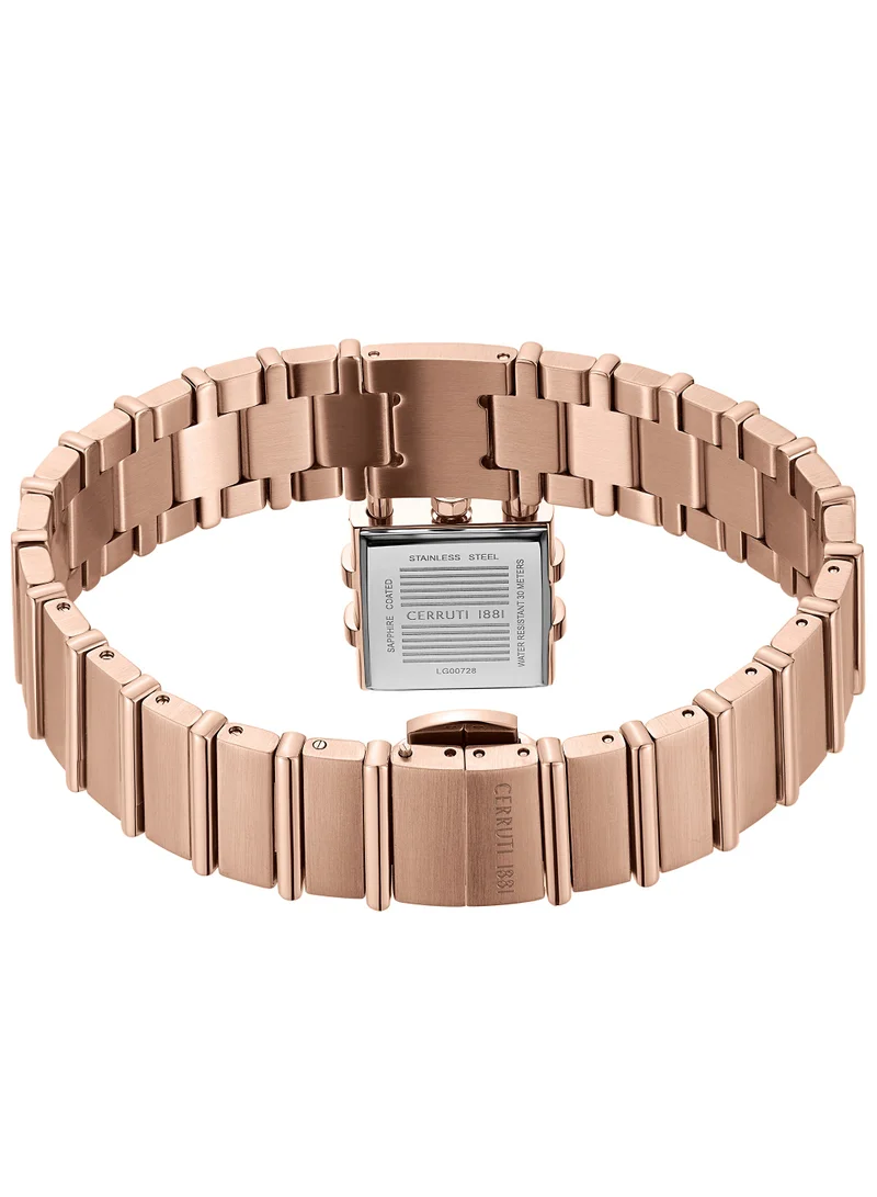 CERRUTI 1881 Women's Adria Analog Women's Watch - Lock Shaped Dial, Brown Dial, Bracelet
