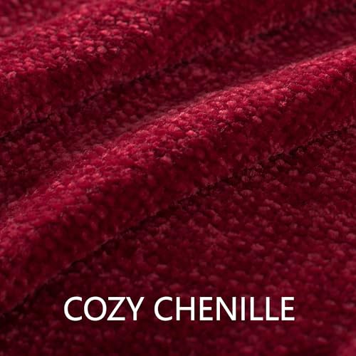 LONG CREATE Chenille Throw Blanket for Couch 50X 60 Soft Cozy Throws with Fringe Tassel for Bed Sofa Chair Cover Lightweight Knitted Decorative Boho Blankets for Living Room Red - Image 3