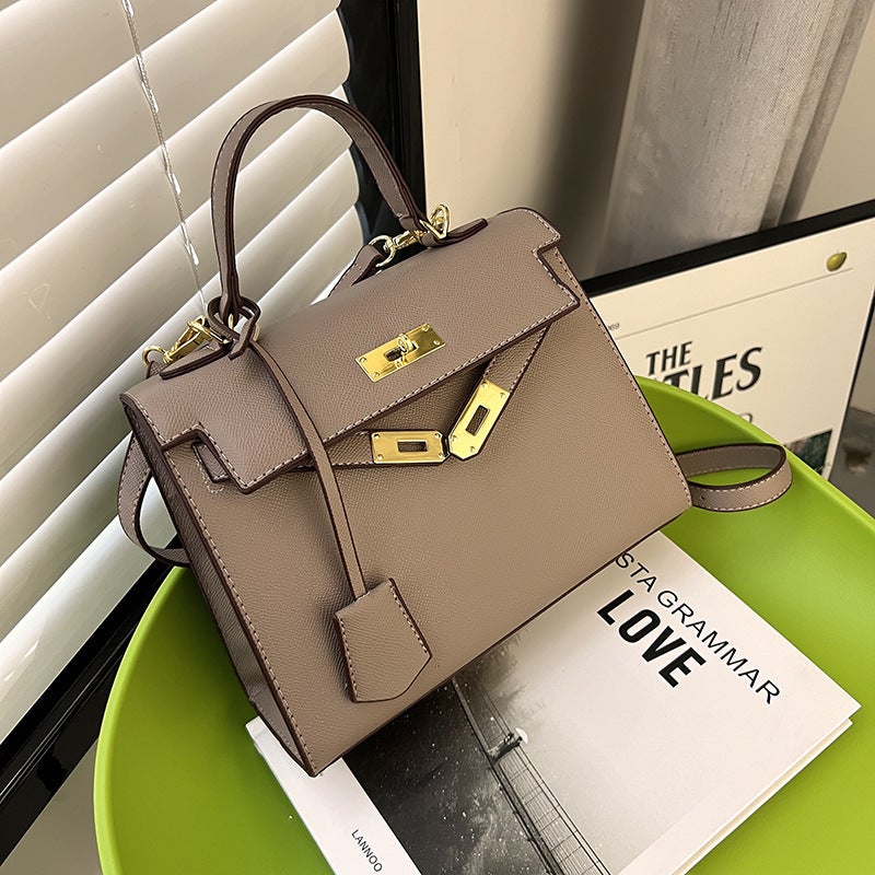 Kelly Handbag Online Celebrity High Sense 2023 New Bag Retro Fashion Lychee Pattern Women'S Bag - Image 2