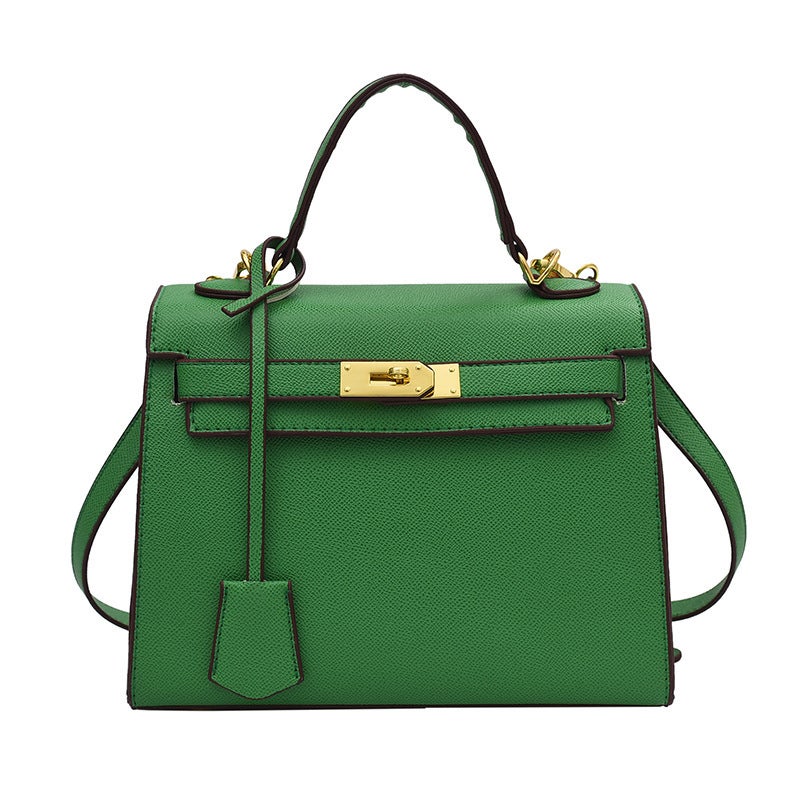 Kelly Handbag Online Celebrity High Sense 2023 New Bag Retro Fashion Lychee Pattern Women'S Bag - Image 1