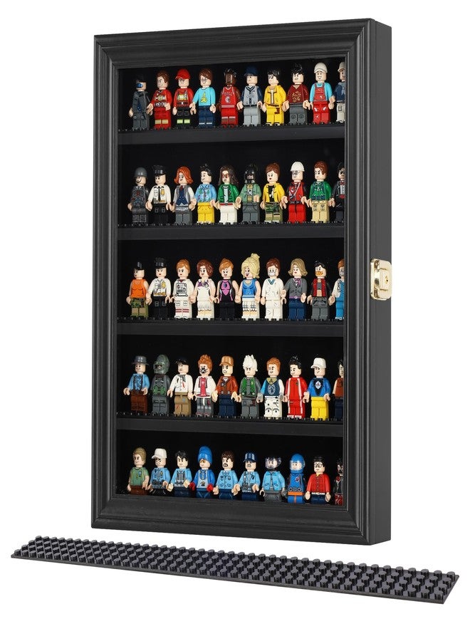 DisplayGifts Block Toy Minifigures Dimensions Display Case Thimble Wall Cabinet Shelves Compatible with Lego Minifigures Lockalbe UV Protection Door Black Frame - Image 2