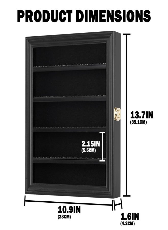 DisplayGifts Block Toy Minifigures Dimensions Display Case Thimble Wall Cabinet Shelves Compatible with Lego Minifigures Lockalbe UV Protection Door Black Frame - Image 3
