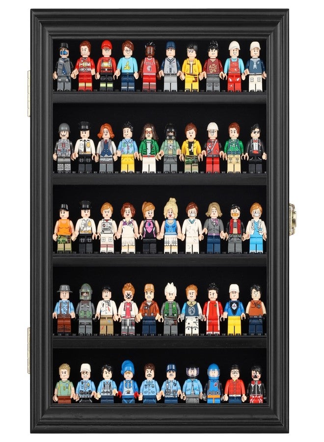 DisplayGifts Block Toy Minifigures Dimensions Display Case Thimble Wall Cabinet Shelves Compatible with Lego Minifigures Lockalbe UV Protection Door Black Frame - Image 5