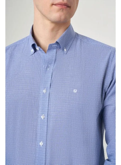 Bisse Men's Regular Fit Long Sleeve Sports Shirt BLUE GM23Y231113_D35