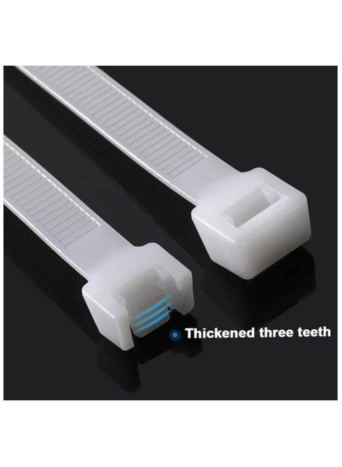 درافل أربطة كابلات من النايلون من Duravel - أربطة كابلات ذاتية القفل - عبوة من 100 قطعة - أربطة كابلات شديدة التحمل - قدرة عالية على تحمل الوزن - أربطة أسلاك كابلات من النايلون للاستخدام الداخلي والخارجي (أبيض، طول 25 سم) - Image 2