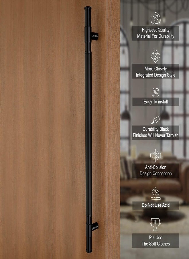 LAPO 30 Inch Premium Stainless Steel Door Handle for Main Door Black Finish Pull Handle | Hole to Hole Size 24 Inch | 3 Years Warranty - Pack of 1 - Image 4