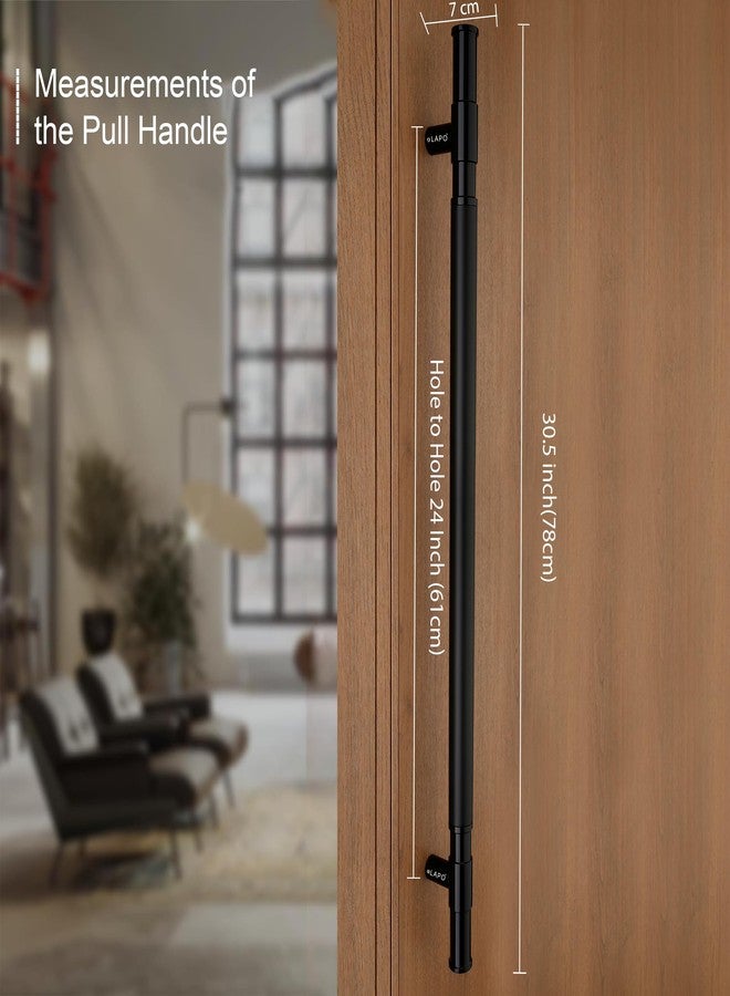 LAPO 30 Inch Premium Stainless Steel Door Handle for Main Door Black Finish Pull Handle | Hole to Hole Size 24 Inch | 3 Years Warranty - Pack of 1 - Image 2