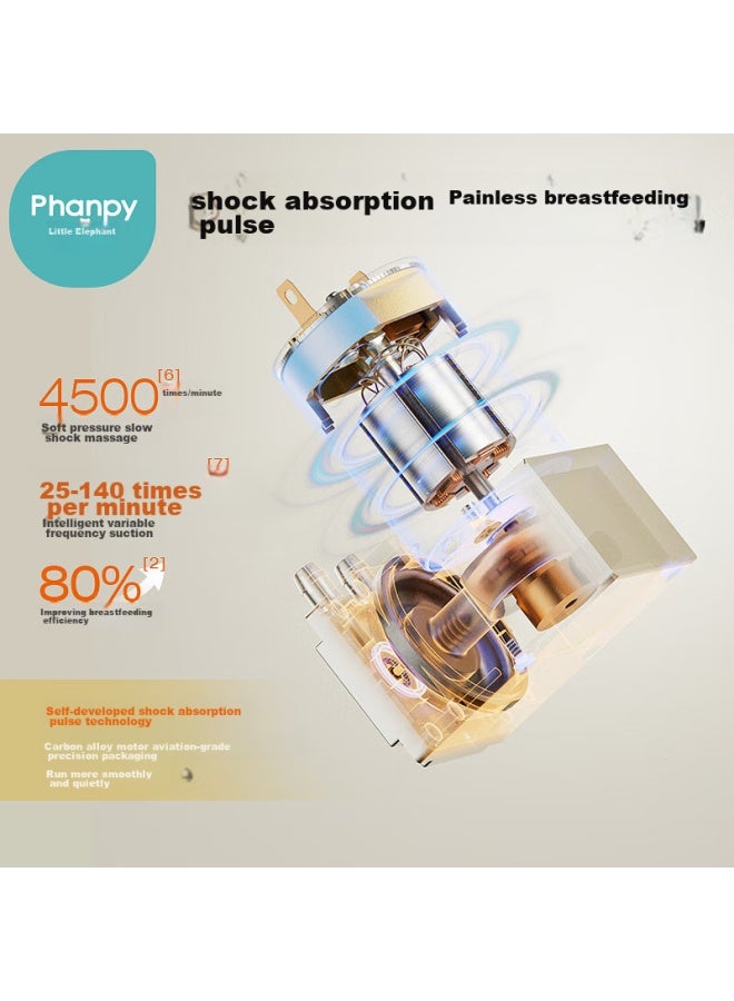 Xiaoya Elephant Xiaoya Xiang Hands-free Breast Pump, Electric, Dual-sided, Micro-vibration, Adjustable Frequency, Fully Automatic Milk Extractor - Image 2