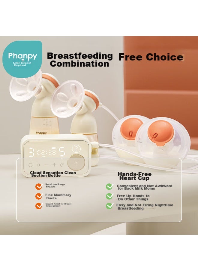 Xiaoya Elephant Xiaoya Xiang Hands-free Breast Pump, Electric, Dual-sided, Micro-vibration, Adjustable Frequency, Fully Automatic Milk Extractor - Image 5