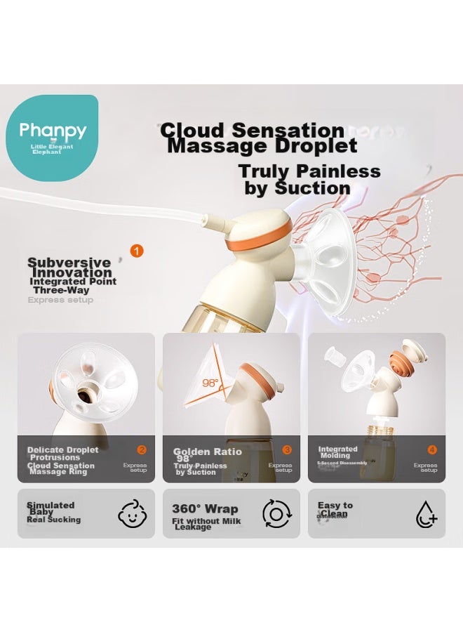Xiaoya Elephant Xiaoya Xiang Hands-free Breast Pump, Electric, Dual-sided, Micro-vibration, Adjustable Frequency, Fully Automatic Milk Extractor - Image 4
