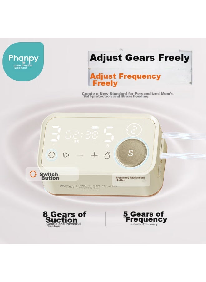 Xiaoya Elephant Xiaoya Xiang Hands-free Breast Pump, Electric, Dual-sided, Micro-vibration, Adjustable Frequency, Fully Automatic Milk Extractor - Image 1