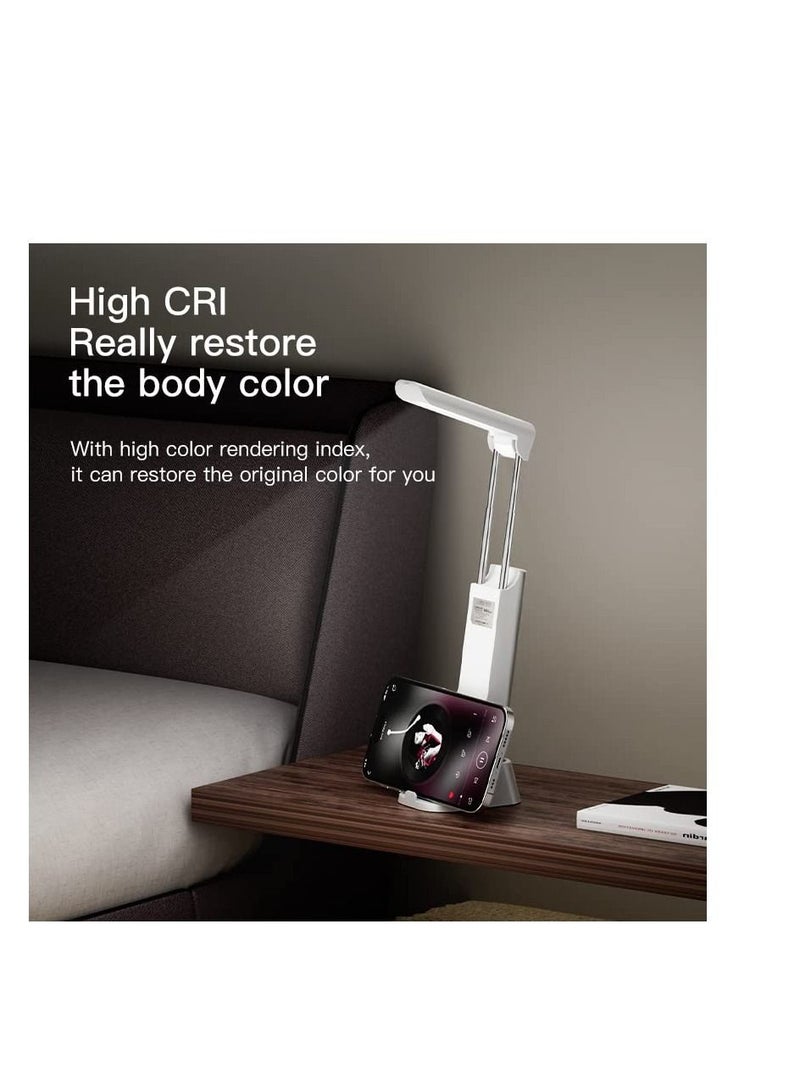 Excefore مصباح مكتب LED محمول قابل لإعادة الشحن، مريح للعين، مصباح قابل للطي وقابل للتمديد، مناسب للدراسة والمكتب وغرفة النوم - Image 3