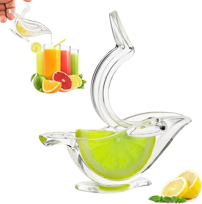 RAHAS Boat Shape Acrylic Lemon Clip Manual Fruit Juicer Home Kitchen Bar Gadget Hand Squeeze Fruit Machine Perfect for Lime Citrus Orange Grapefruit Presser Transparent Pack of 1 Pack of 1 - Image 1