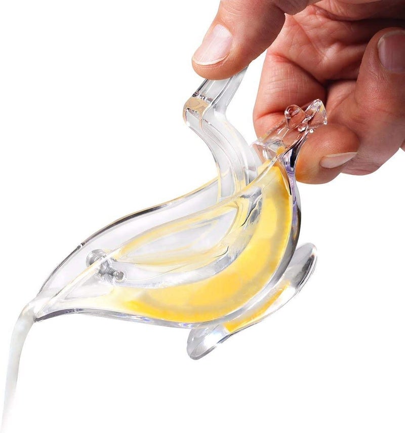RAHAS Boat Shape Acrylic Lemon Clip Manual Fruit Juicer Home Kitchen Bar Gadget Hand Squeeze Fruit Machine Perfect for Lime Citrus Orange Grapefruit Presser Transparent Pack of 1 Pack of 1 - Image 4