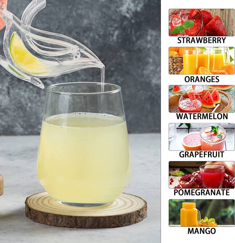 RAHAS Boat Shape Acrylic Lemon Clip Manual Fruit Juicer Home Kitchen Bar Gadget Hand Squeeze Fruit Machine Perfect for Lime Citrus Orange Grapefruit Presser Transparent Pack of 1 Pack of 1 - Image 3