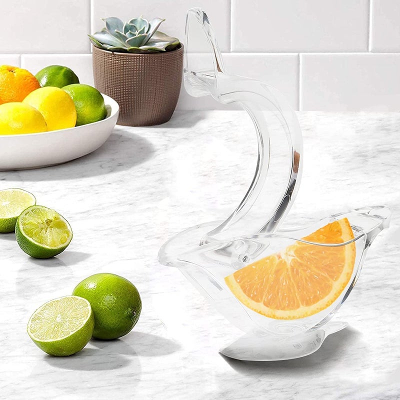 RAHAS Boat Shape Acrylic Lemon Clip Manual Fruit Juicer Home Kitchen Bar Gadget Hand Squeeze Fruit Machine Perfect for Lime Citrus Orange Grapefruit Presser Transparent Pack of 1 Pack of 1 - Image 2