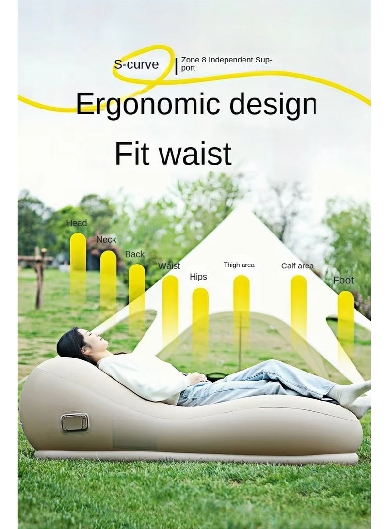 BlueFire Self-Inflating Air Sofa with Built-In Electric Pump – Portable Inflatable Lounger Chair, Ergonomic Wide Back, 60-Second Fast Inflation, Skin-Friendly Waterproof Flocking Fabric, 50 cm Height, 150 kg Load Capacity – Perfect for Camping, Festivals, Office Naps & Home Relaxation - Image 2