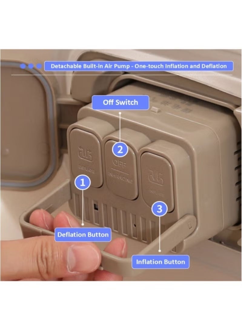 BlueFire Self-Inflating Air Sofa with Built-In Electric Pump – Portable Inflatable Lounger Chair, Ergonomic Wide Back, 60-Second Fast Inflation, Skin-Friendly Waterproof Flocking Fabric, 50 cm Height, 150 kg Load Capacity – Perfect for Camping, Festivals, Office Naps & Home Relaxation - Image 5