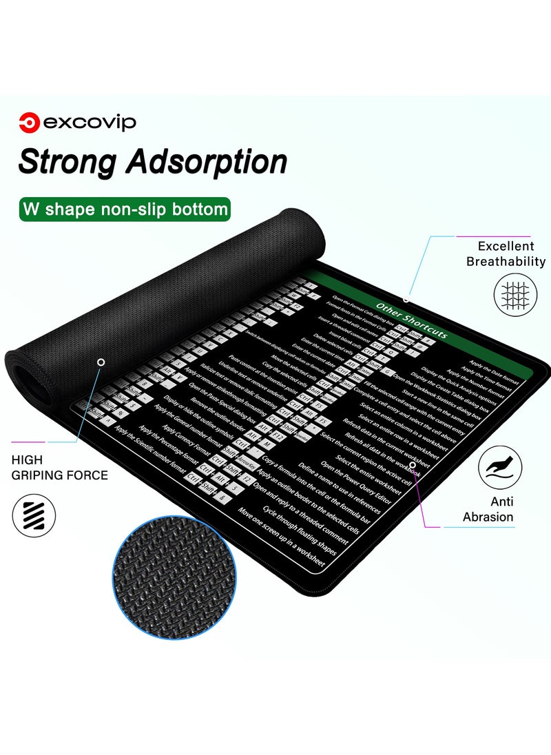 excovip - Large Mouse Pad XL 900x300mm Office Shortcut Mouse Pad Extended Computer Mouse Pad Desk Mat with Stitched Edges for EXCEL - Image 1