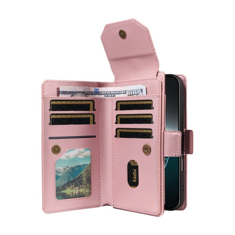Cross-border Applicable iphone16 Multi-card Wallet Leather Case 15pro Wallet Phone Case 14pro Max Protective Case - Image 3