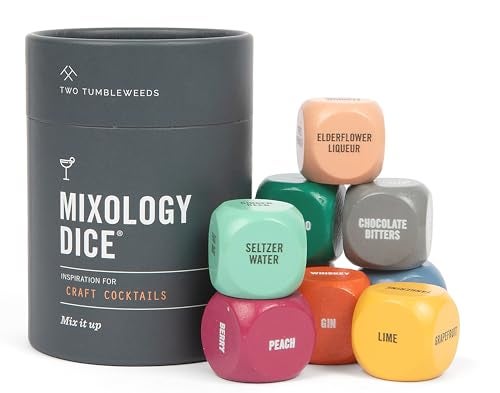Two Tumbleweeds Mixology Dice Set of 9 Dice to Inspire Craft Cocktails Mocktails with Recipe Booklet Unique Gift for Kitchen or Bar - Image 1