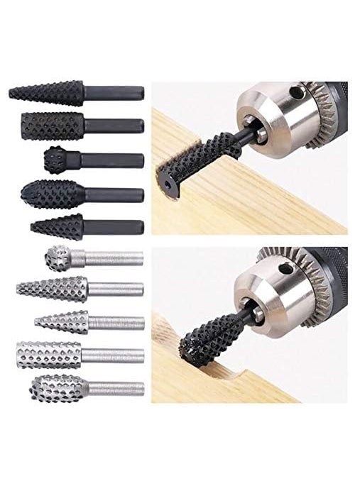 Bluedeal Bluedeal Highspeed steel Rotary Files Burr Drill Rotating Thorn Head 5pcsset Polishing Accessories DIY Electric Grinding Head Woodworking Tools  - Image 1