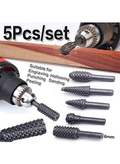 Bluedeal Bluedeal Highspeed steel Rotary Files Burr Drill Rotating Thorn Head 5pcsset Polishing Accessories DIY Electric Grinding Head Woodworking Tools  - Image 2