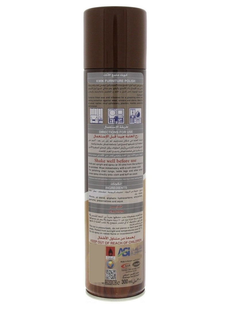 Kwik Shine Furniture Polish Classic 300 ML - Image 2