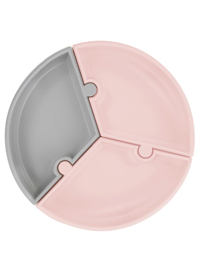 Minikoioi Puzzle Plate Pinky Pink And Powder Grey - Image 2