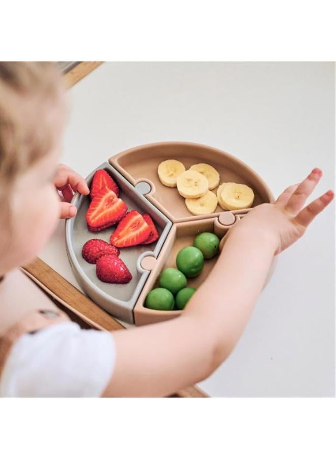 Minikoioi Puzzle Plate Pinky Pink And Powder Grey - Image 4