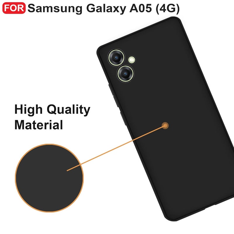 Cedo Samsung Galaxy A05 / F05 / M05 (4G) Back Cover | Camera Bump Protection & Inner Velvet Fabric Lining | Ultra Slim Matte Soft Rubberised Case Cover (Black) - Image 5