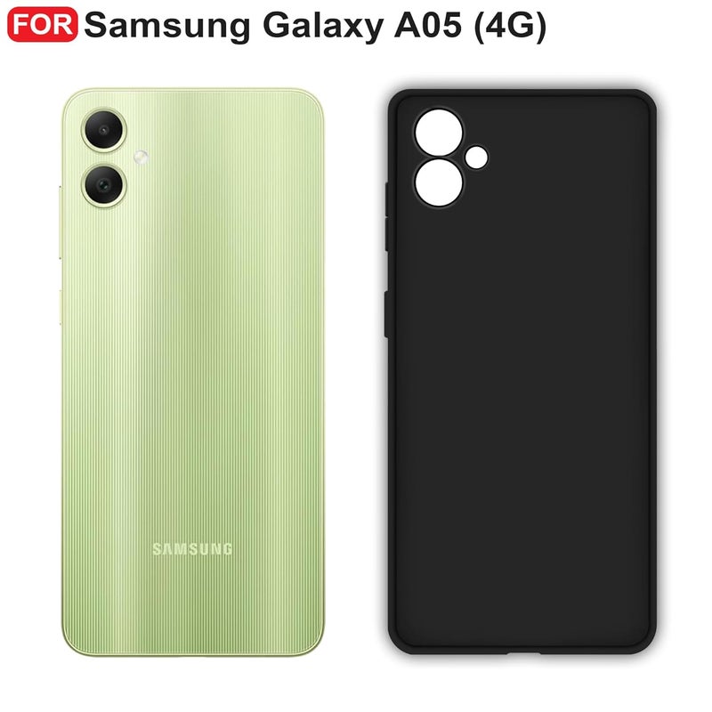 Cedo Samsung Galaxy A05 / F05 / M05 (4G) Back Cover | Camera Bump Protection & Inner Velvet Fabric Lining | Ultra Slim Matte Soft Rubberised Case Cover (Black) - Image 2