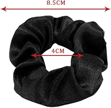 Lanjue 12pcs Fabric Scrunchies Hair Elastics TiesBlack Hair Scrunchies Elastic Hair Ties Women Accessories - Image 3