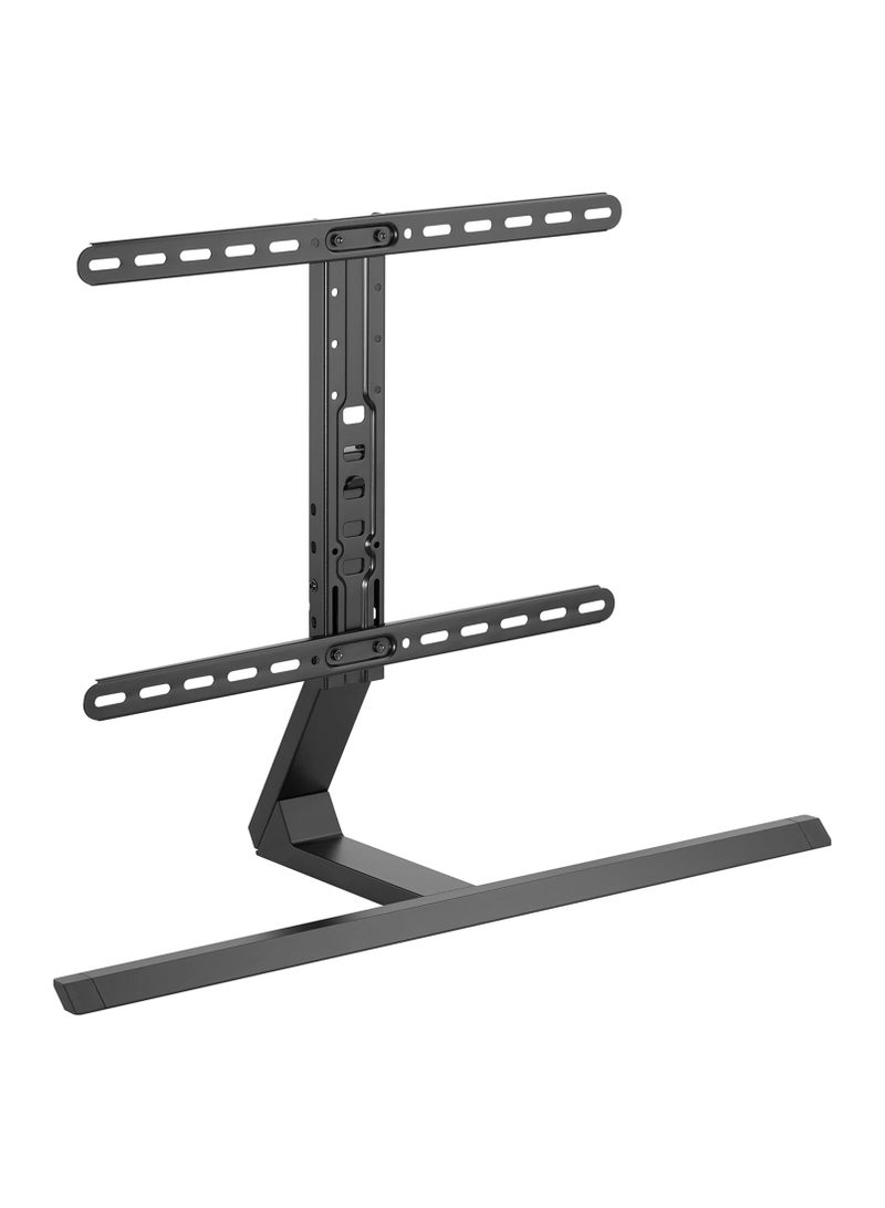 نيوستار ستاند تلفزيون مكتبي NEWSTAR من الألمنيوم – قاعدة قابلة لتعديل الارتفاع لشاشات مسطحة 37-75 بوصة، يتحمل حتى 40 كجم، توافق VESA من ‎200x200 حتى ‎800x400، تصميم أنيق باللون الأسود - Image 1