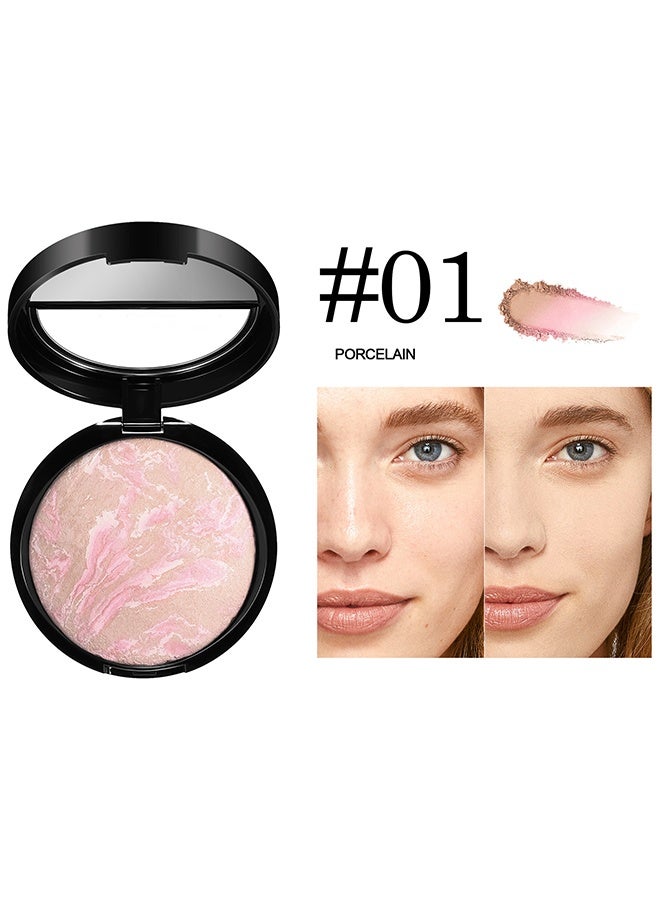 HUDA STORY Glow Fusion, Baked Luminous Pressed Powder–Glow-Infused Foundation,Highlighter & Setting Powder in One–Color-Correcting,Oil-Control,Long-Lasting Coverage for All Skin Tones #01 Porcelain - Image 2