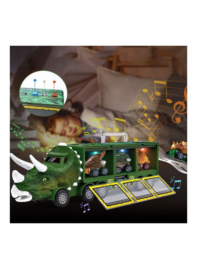 Dinosaur Cars, Dinosaur Truck Toys, with Cars Launcher Track，Lights Music,Roaring Sound, A Great Gift for Birthday Parties - Image 3