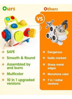 General Busy Cube for Toddlers Kids, Montessori Sensory Activities Busy Board,10 in 1 Fidget Cube Learning Travel Toys, Baby Gifts  - Image 5
