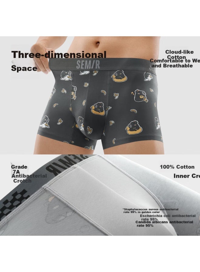 Semir Men's Underwear, Pure Cotton 7a Antibacterial Breathable Boxer Briefs, Trendy Shorts, 3-pack, 3XL - Image 1