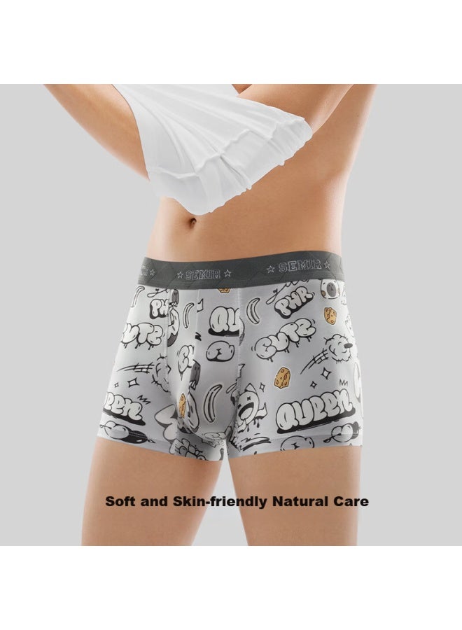 Semir Men's Underwear, Pure Cotton 7a Antibacterial Breathable Boxer Briefs, Trendy Shorts, 3-pack, 3XL - Image 4
