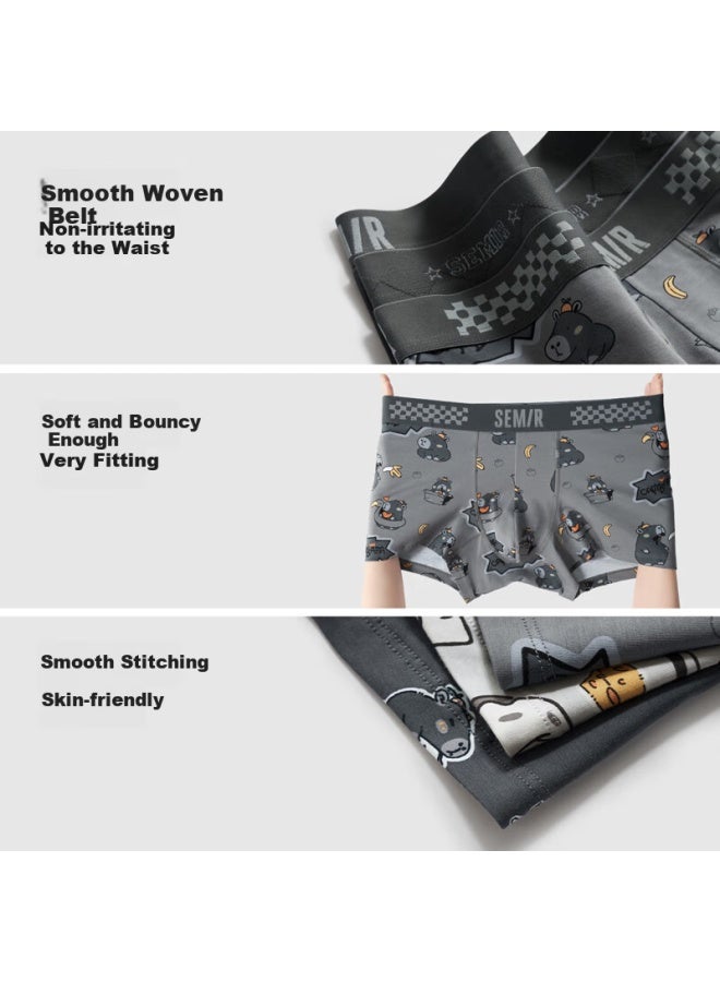 Semir Men's Underwear, Pure Cotton 7a Antibacterial Breathable Boxer Briefs, Trendy Shorts, 3-pack, 3XL - Image 3