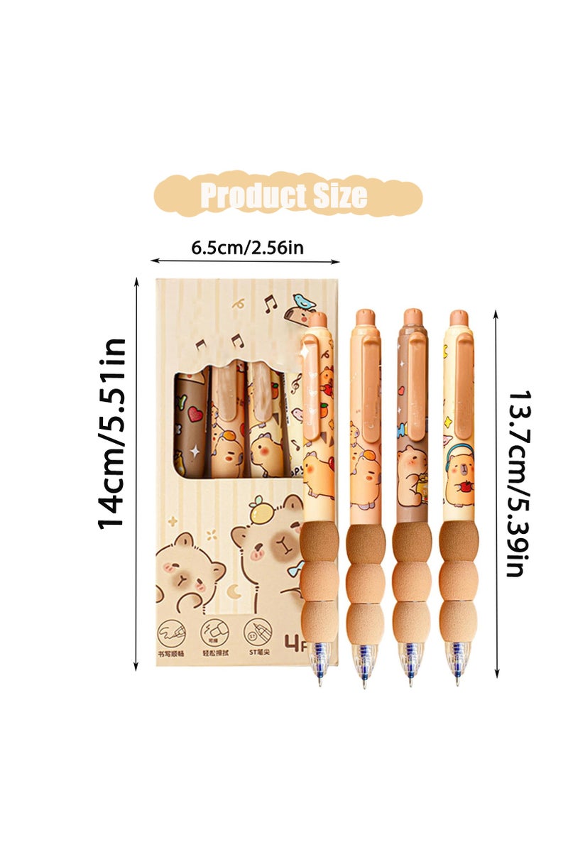 CMGTYYD 4 cartoon cute puffer fish erasable unisex pens, kawaii fast drying writing smooth, elegant unisex pen aesthetic stationery for school, classroom, work area, home Cartoon puffer fish unisex pen set - Image 2