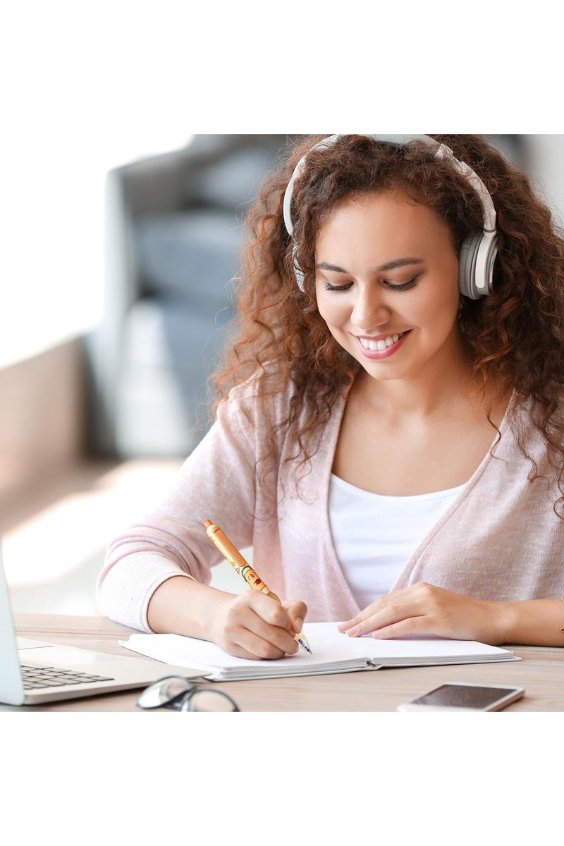 CMGTYYD 4 cartoon cute puffer fish erasable unisex pens, kawaii fast drying writing smooth, elegant unisex pen aesthetic stationery for school, classroom, work area, home Cartoon puffer fish unisex pen set - Image 5