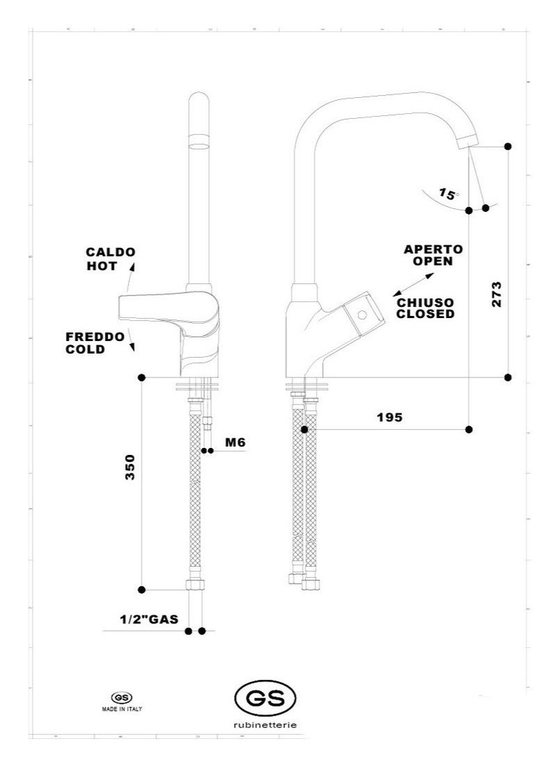 Single Lever Kitchen Mixer Faucet With Swivel Spout